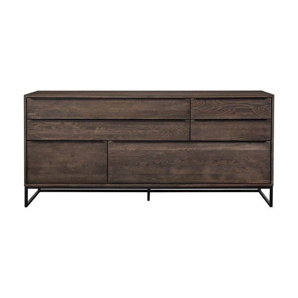 Armen Living Nevada Rustic Oak Wood Sideboard In Dark Brown LCNVBUSMK - main